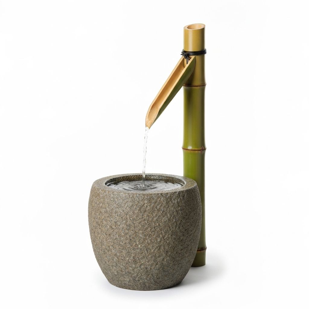 Japanese bamboo shishi-odoshi water fountain